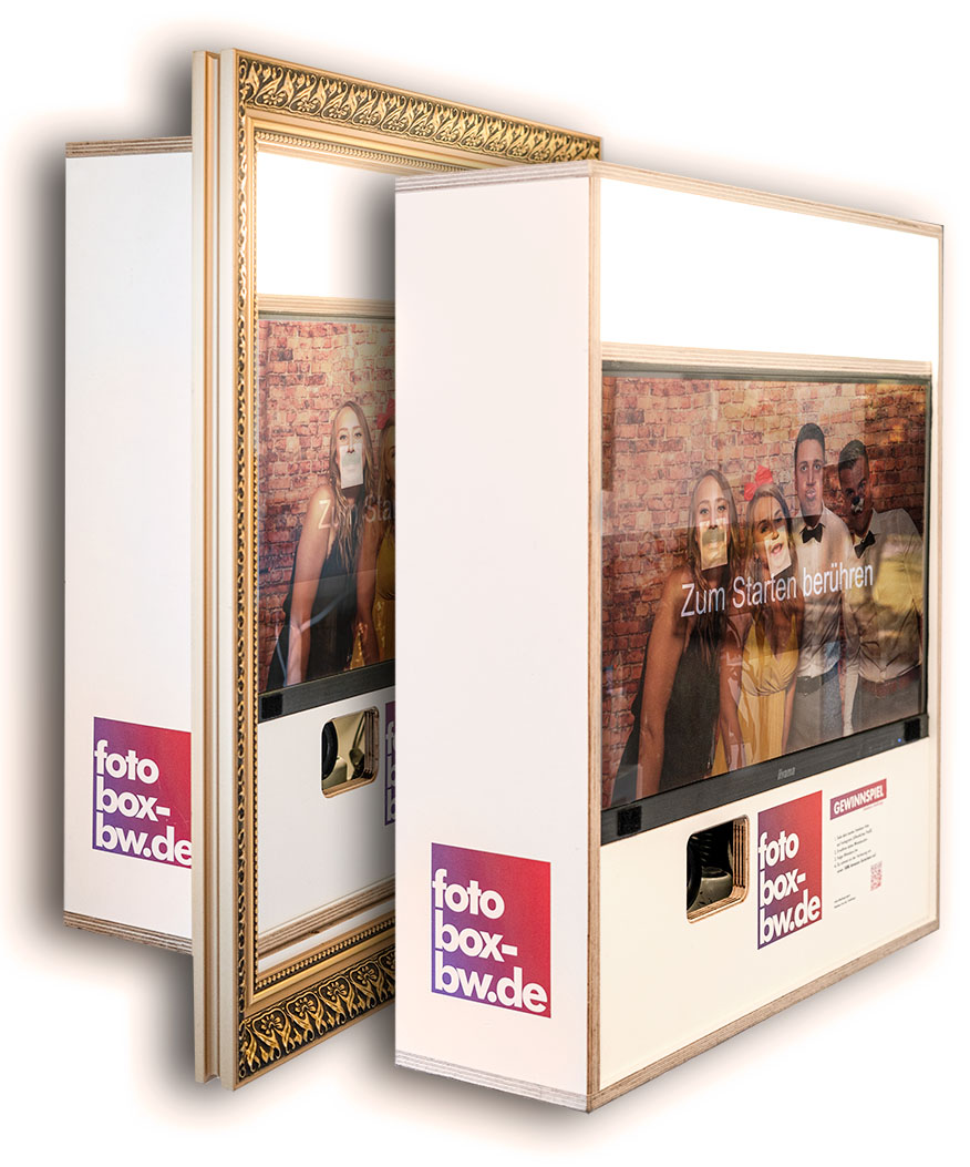 Fotobox-BW mit professionellem Drucker für einen Eventeinsatz